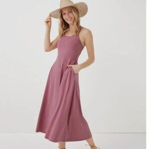 PACT Organic Cotton Dress Women's Size Large Pink w Built-in Bra